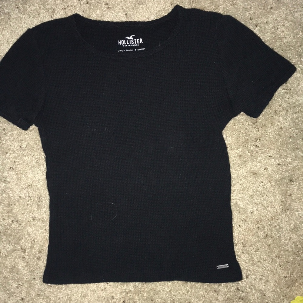 Hollister crop Baby Black T-Shirt